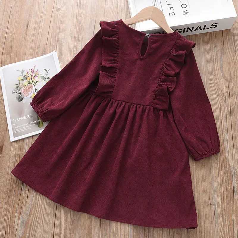 Girls Dress Fashion Childrens Wear Girls Long Sleeve Dress Childrens Princess Dress Childrens Casual ClothingXJ241206