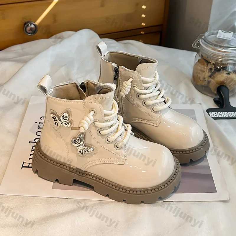 Girls Leather Ankle Boots Children Fashion Autumn New Casual Comfortable Short Boots Princess Solid Color Anti-Slippery BootiesXJ241206