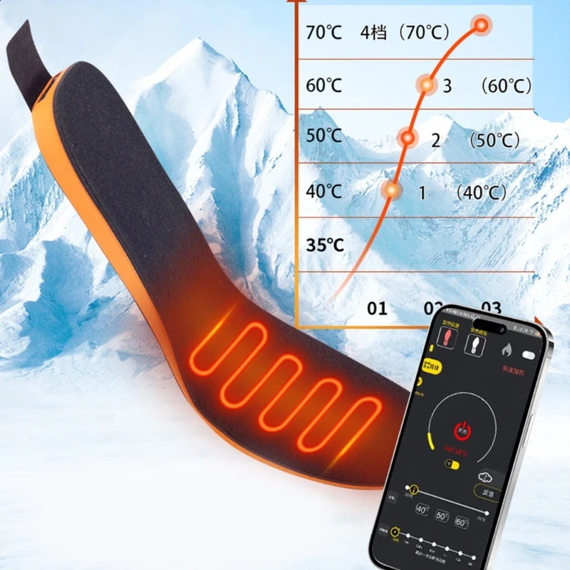 USB Rechargeable Electric Heated Insoles Winter Foot Warmer Washable Cuttable Electric Heated Shoe Pad for Man Women 241205