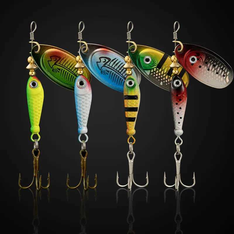 Rotating Metal Spinner Fishing Lures 9.1g 7cm Sequins Iscas Artificial Hard Baits Crap Bas Hook Tack AccoriesXJ241128