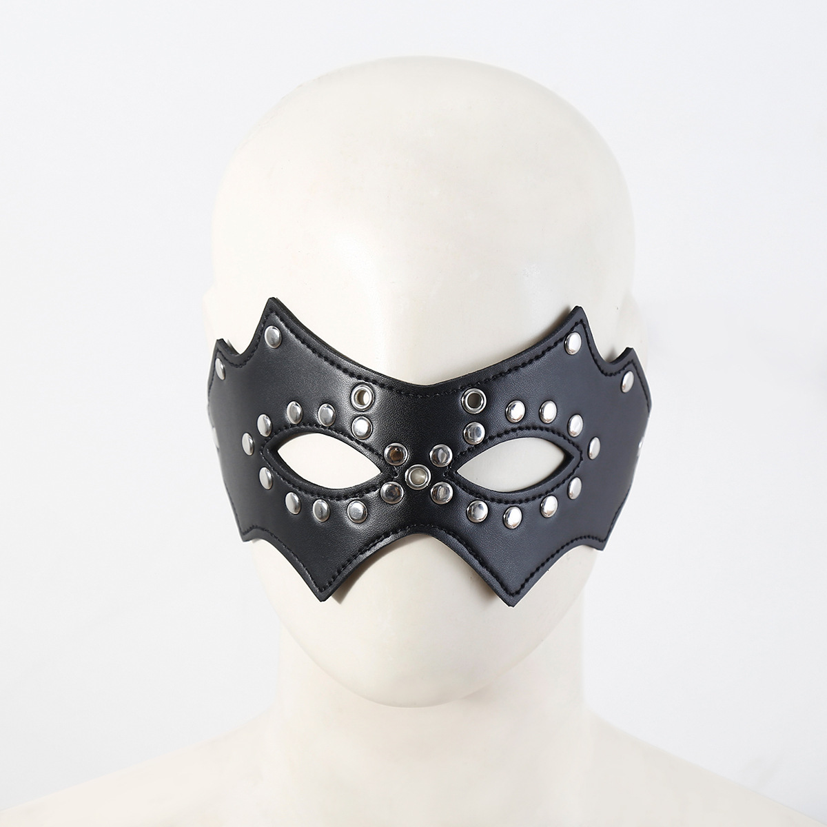 Factory wholesale SM adult products, blackout leather with nail eye mask, flirtatious props, Halloween game toys