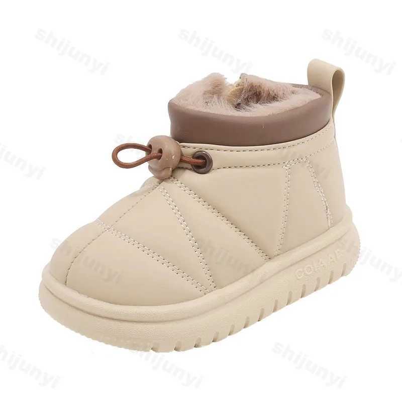 Winter Boots for Baby Boys Outdoor Girls Snow Boots Fashion Elastic Band Plush Children Cotton Shoes Non-slip Kids Casual ShoesXJ241206