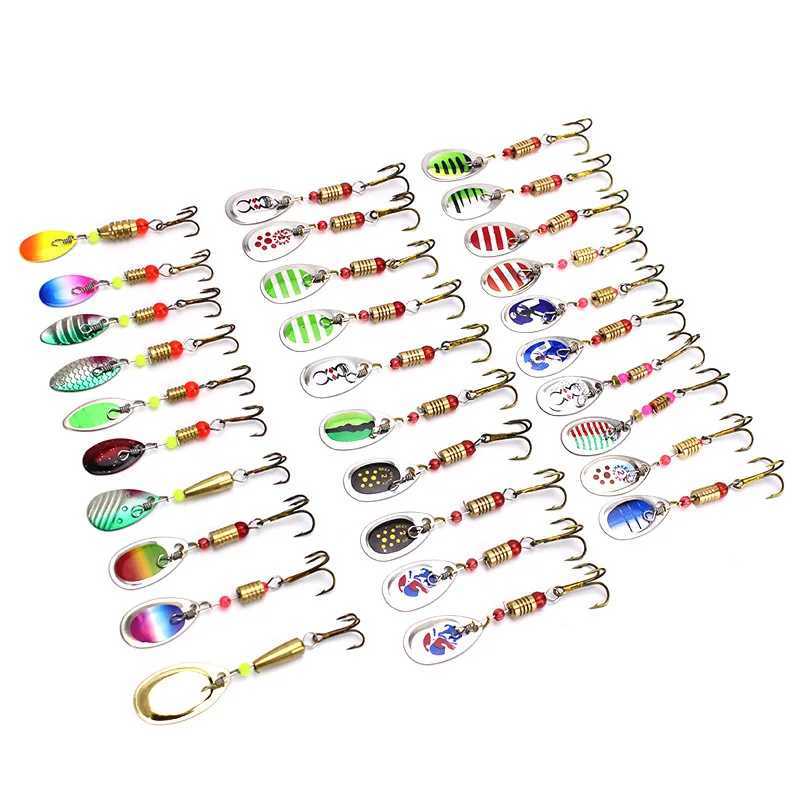 Metal Jig Spinner Bait Kit 3g Tail Rotating Spinner For Pike Salmon Bass Sea Fishing Wobbr Trolling Hard Topwater Lure SpoonXJ241128