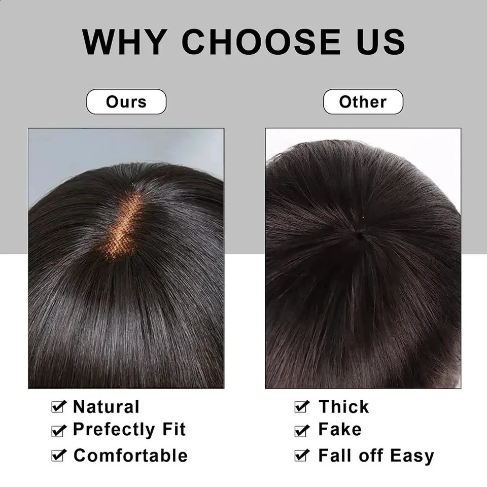 Wear and put on a human hair Bob wig with bangs realistic 180 density lace non adhesive wig short black Bob wig 241206