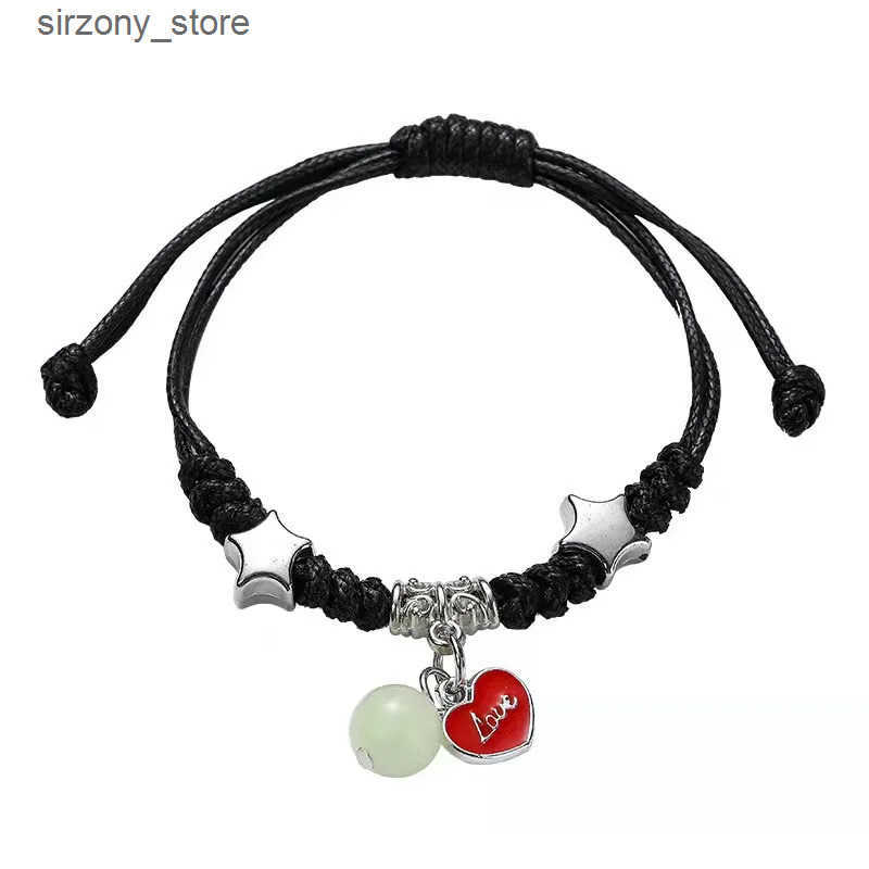 Beaded Fashion Luminous Beads Star Couple Bracelet For Women Men Charm Cat Flower Heart Key Lock Cross Matching Friend Bracelet Jewelry J241206