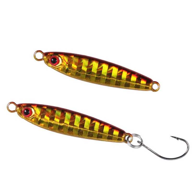 HOOFISH 1PCS Mini Metal Jig Spoon Fishing Lure 5g/40mm Fish Small Fish With Sing Hook Sea Bass Fishing LureXJ241128