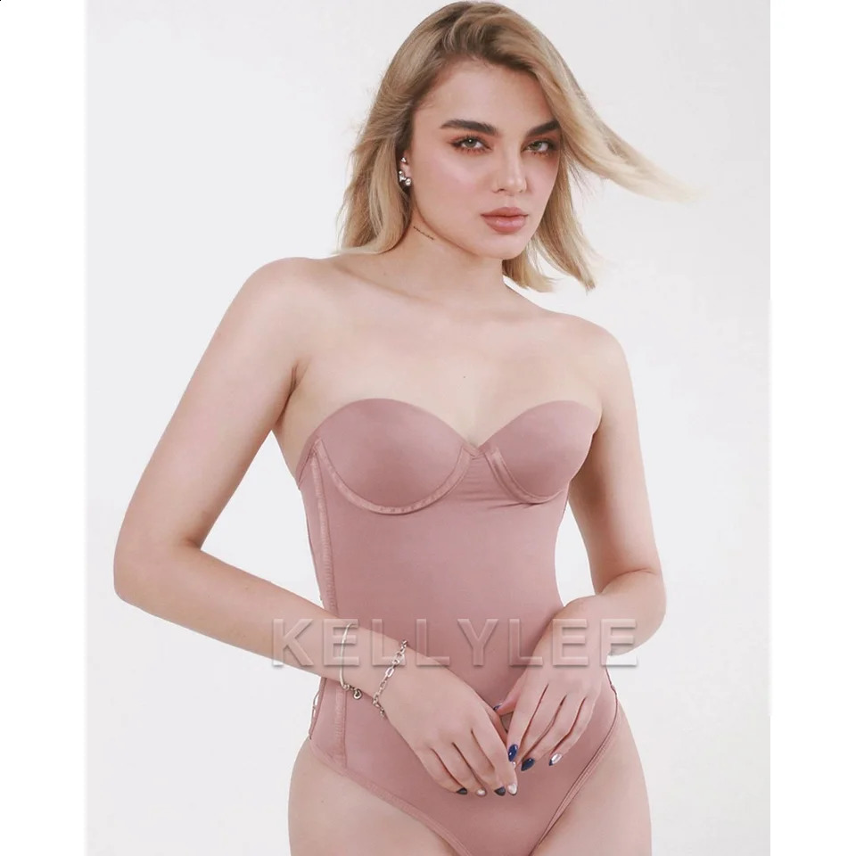 Seamless shoulder strap shape elastic shaping Fajas Colombia bodysuit adjustable unique womens daily strapless underwear 241206