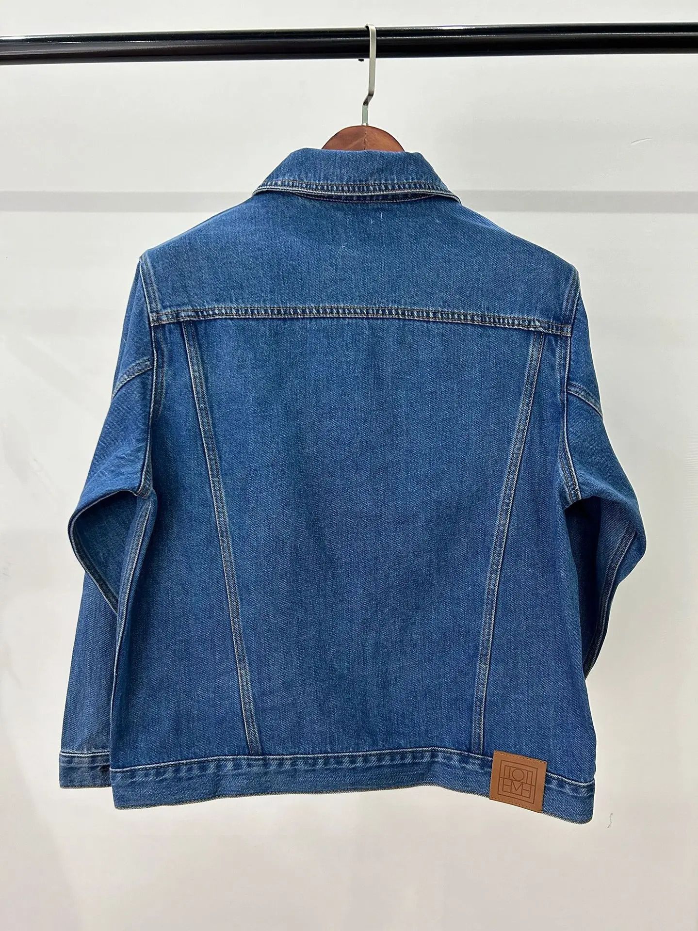 2024 Autumn Womens Cotton Long Sleeve Classic Cowboy Jacket Casual Full Match Collar Single Corset 241206