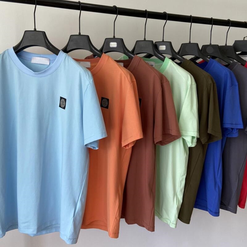 Letter embroidery patch logo t-shirts casual cotton men tees black white size M-XXL black White