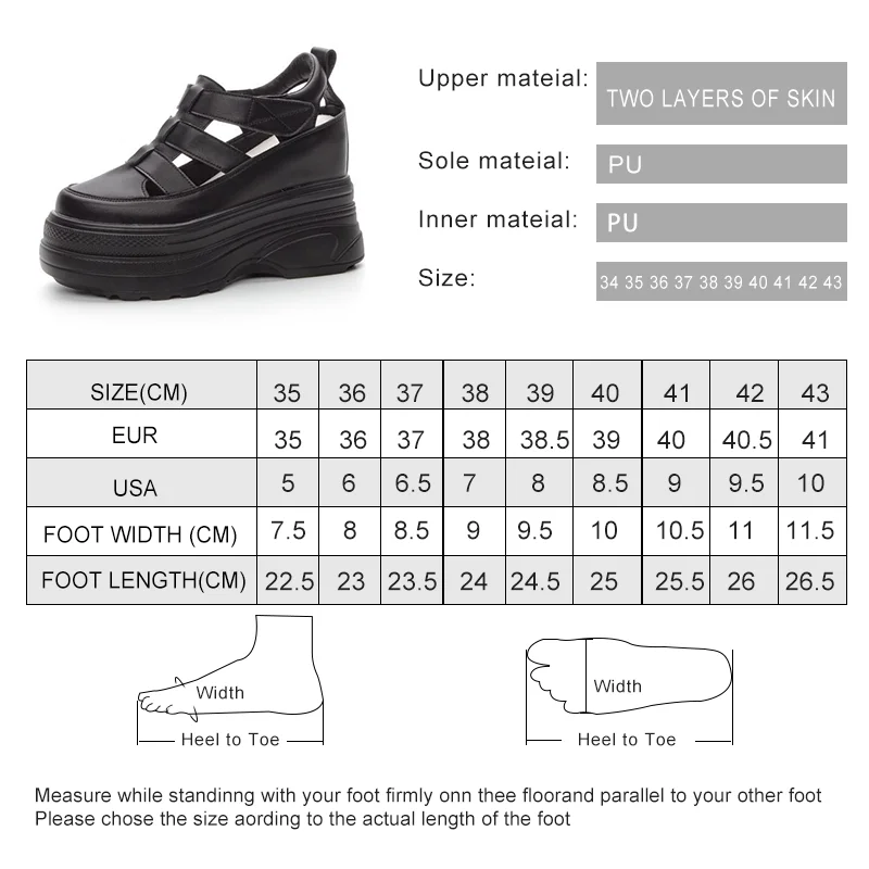 Women Sandals Platform Genuine Leather High Heel Sandals Women Closed Toe Internal Heightening Roman Women Sandals