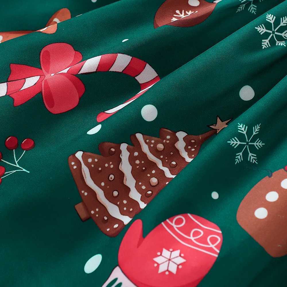 Christmas Girl Dress Baby Santa Claus Xmas Printed Belted Costume Autumn Winter Casual Outfit Clothes New Year Par ClothingXJ241206