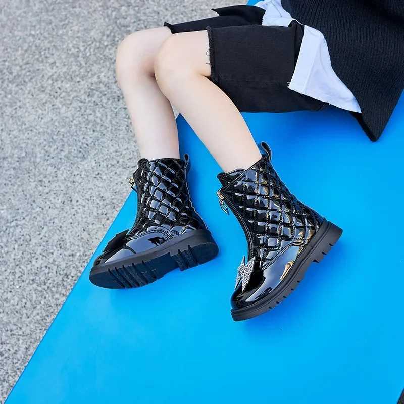 Girls Boots 2024 Autumn Winter New Children Boot Fashion Princess Shoe Short Boot Anti Slip Breathable Children Shoe Girls ShoesXJ241206