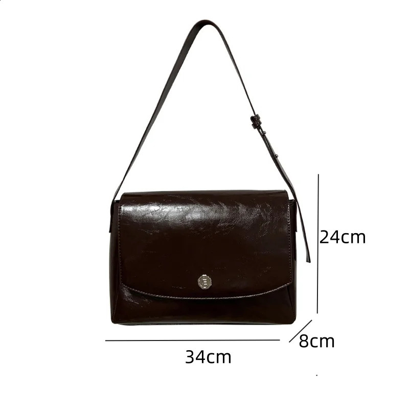 Vintage highcapacity messenger bag fashionable PU leather womens briefcase cross body casual handbag 250326