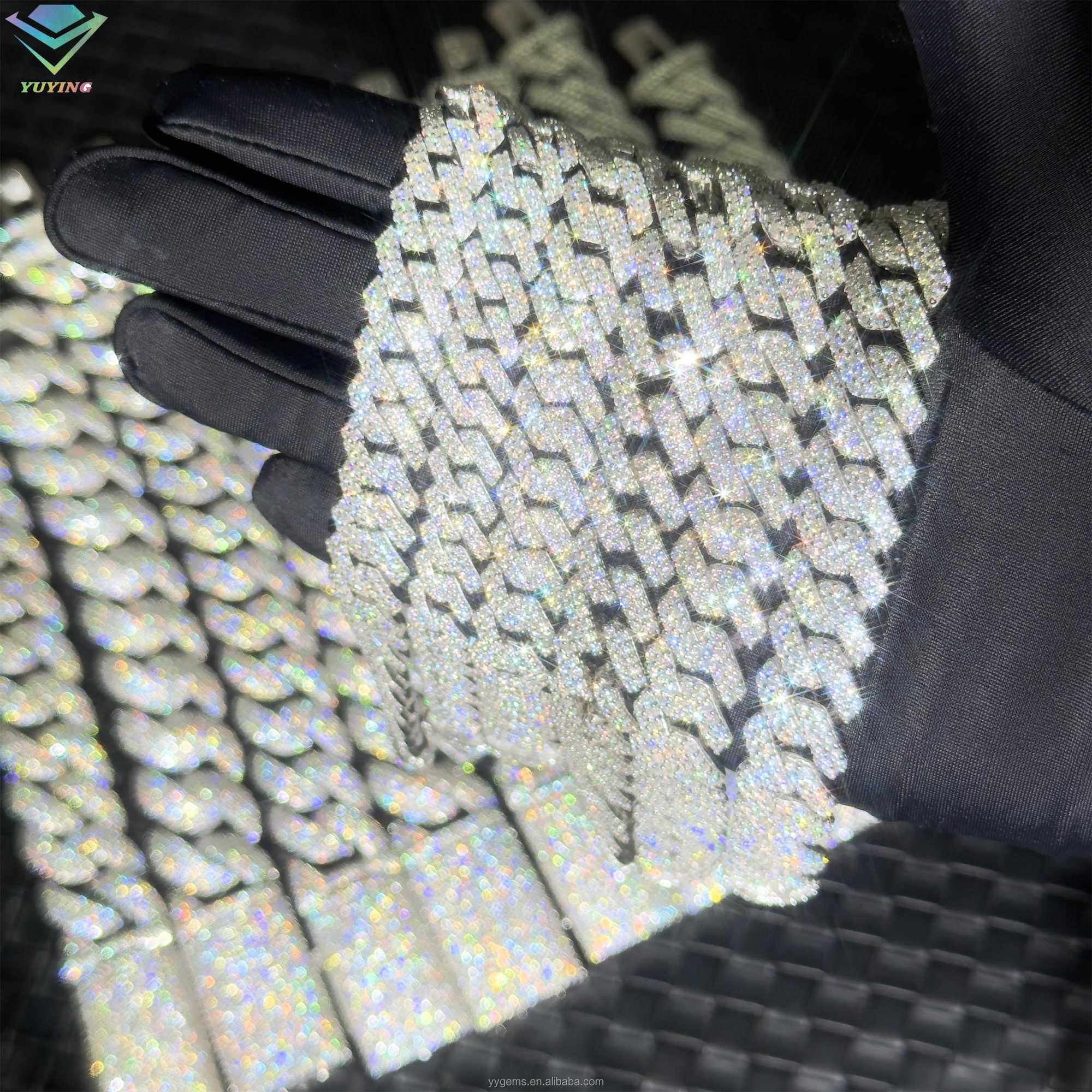 RTS Mossanite Cuban Bracelet Fine Jewelry 2rows 8mm-15mm S925 Silver GRA Moissanite Bracelet VVS Lab Diamond Cuban Bracelet