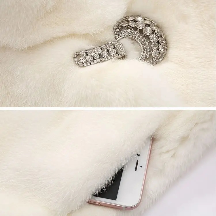 Fur coat winter womens jacket imitating mink fur stand up collar short sleeved casual womens clothing 241202