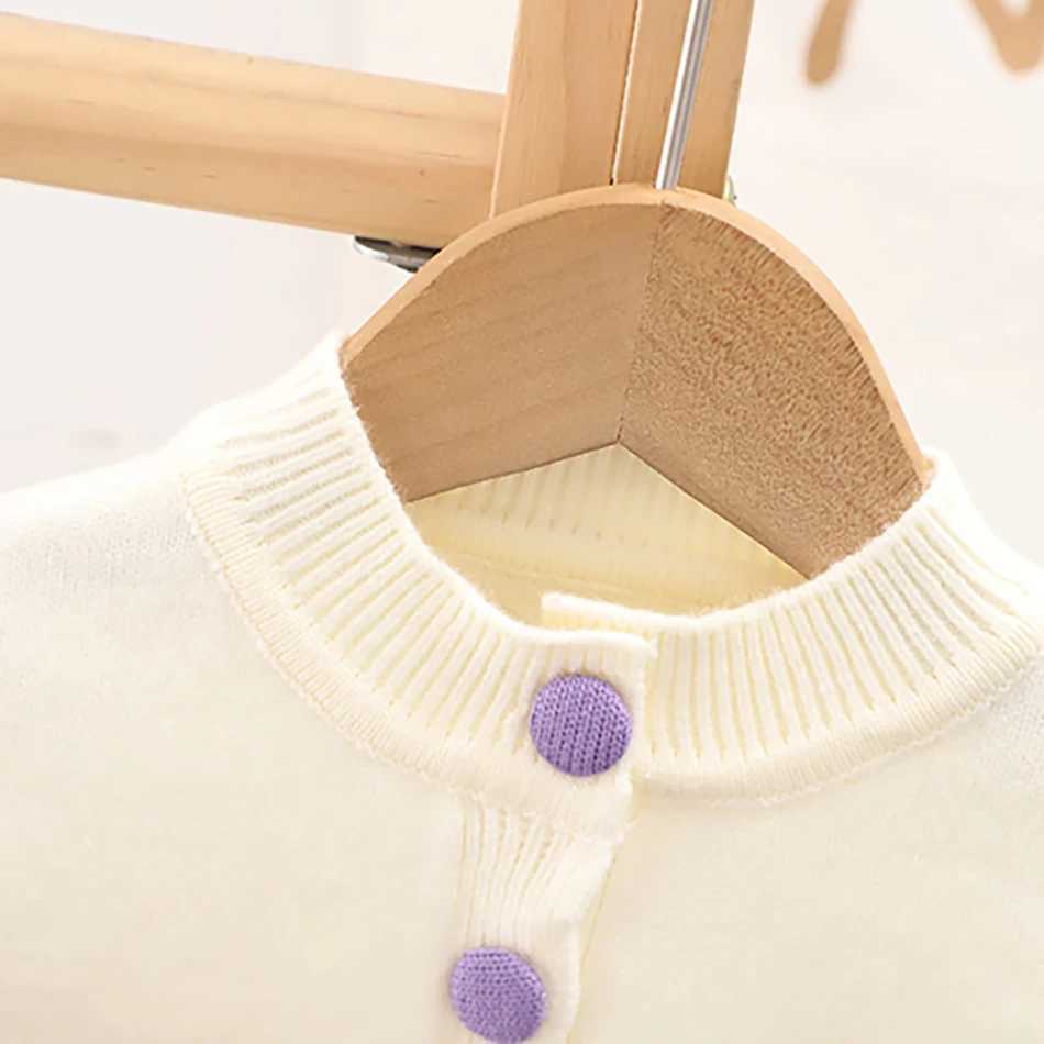 Cute and Trendy Girls Knitted Two-Piece Set Cardigan Sweater Autumn and Winter Fashion Children Sets Casual Children ClothingXJ241206