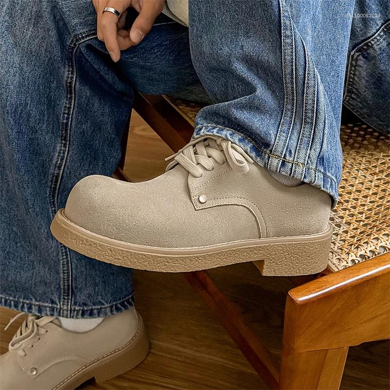 Casual Shoes Black Thick Soled Men's High Quality Trendy Style Outdoor Leisure Party Daily Office Youth Selling