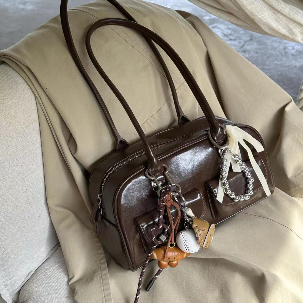 Ladies' Designer Women's Bag Autumn And Winter New Item Korean Ins Large Capacity Bowling Handbag Shoulder Bag