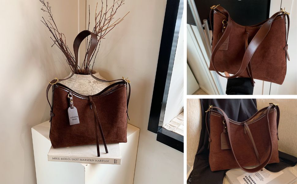 Purses for Women - Large Leopard Print Hobo Suede Tote Shoulder Bag Crossbody Handbag Fall Purse Valentine's Day