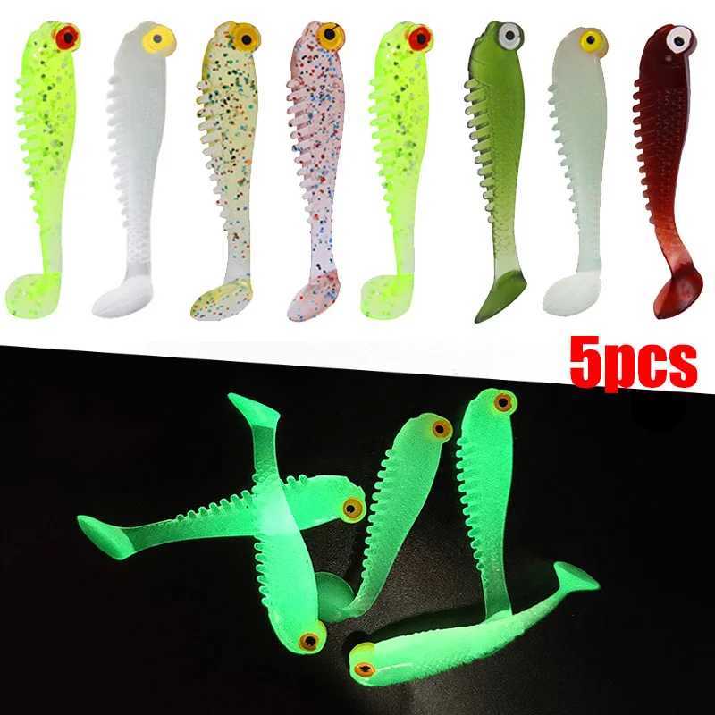 5/10pcs Soft Fishing Silicone Small Fish Luminous Shaking Bait 5.5cm Luminous Bait Artificial Bait Carp Bait Fishing AccoriesXJ241128