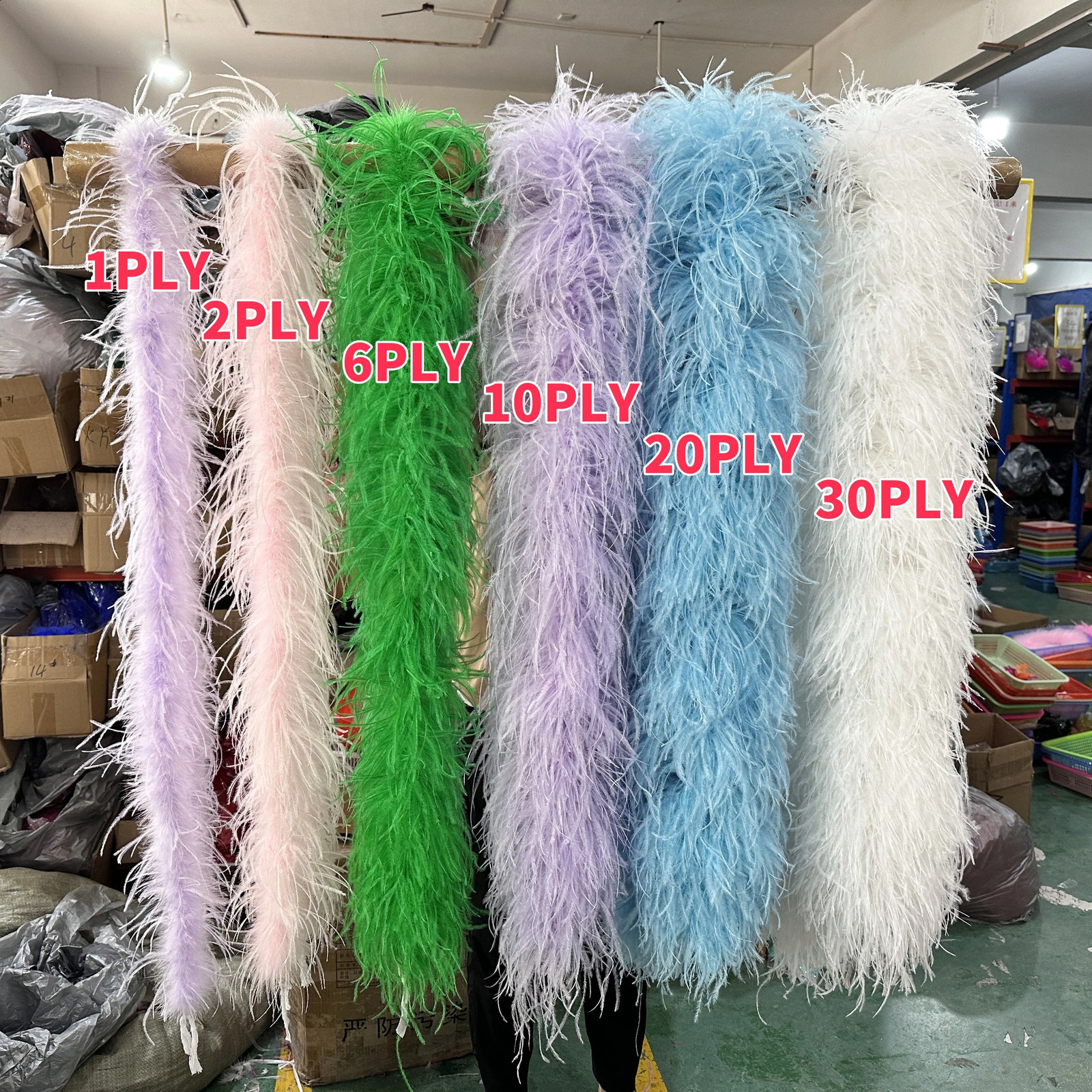 2-meter light pink natural ostrich feather Boa Plumas decorative shawl used for role-playing clothing sewing DIY accessories 6PLY 10PLY 241206