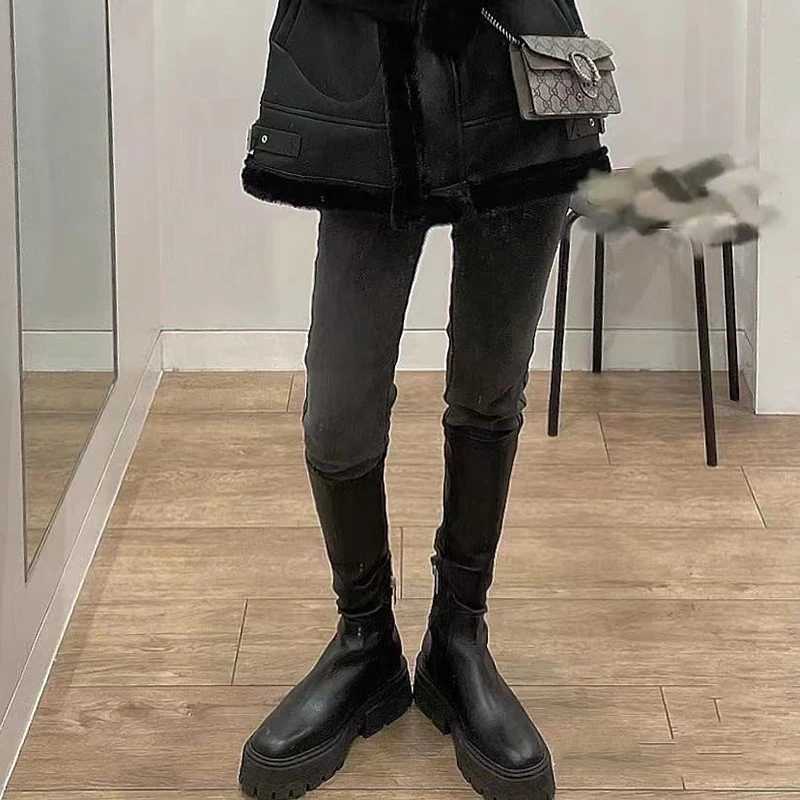 High Quality Ladies Fi knee boots high H-thin high autumn warm thick sole elastic boots high rider boots Botas De Mujer T241206
