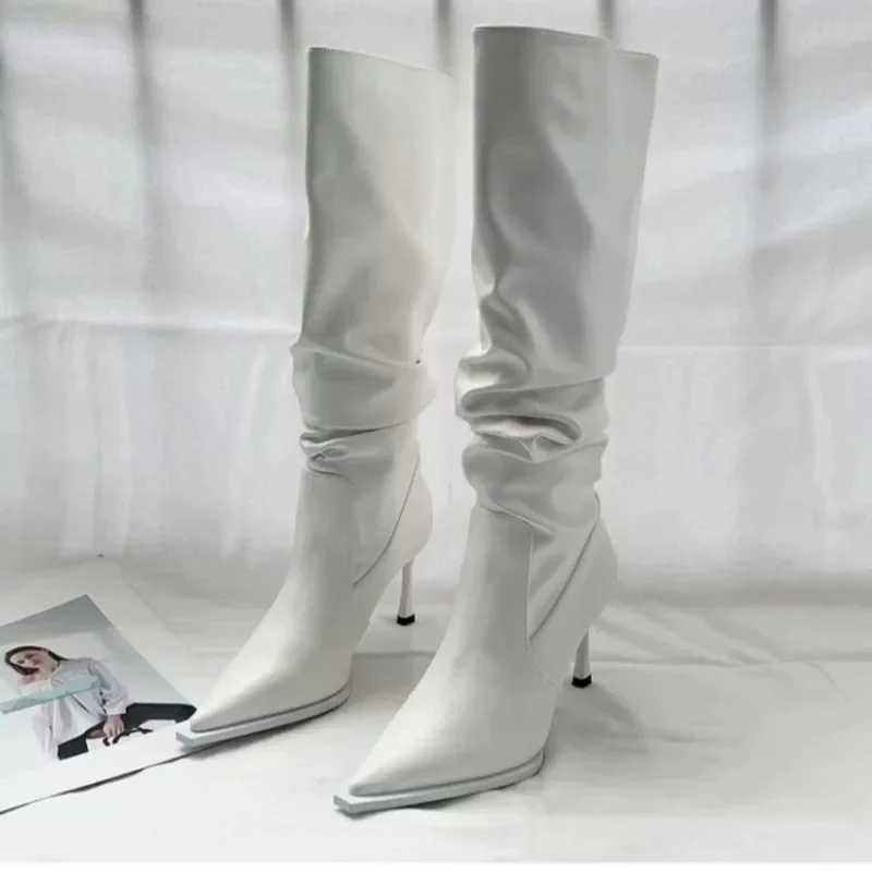 High Quality Wens Shoes Hot S Sle Wens Boots Winter Pointed Toe Solid Sexy Executive Stiletto or Thin H-Fi Boots T241206