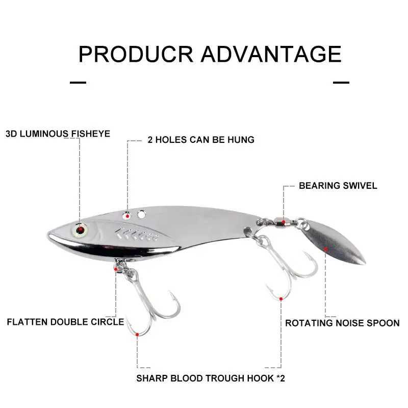 BUR 5g-30g Freshwater Saltwater Long Cast VIB Lure Zinc Alloy Metal Fish VIB BaitXJ241128