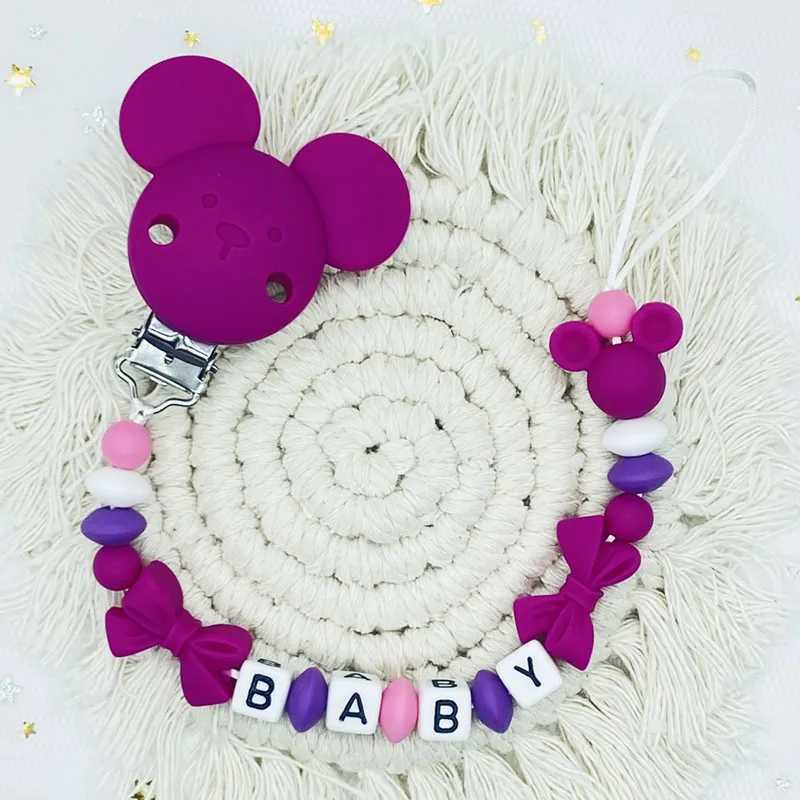 Pacifier Holders Clips# Free Handmade Personalized Name Baby Pacifier Clips Chains Silicone Beads Teether Teething Toys Dummy Holder Pacifier Chain Gi