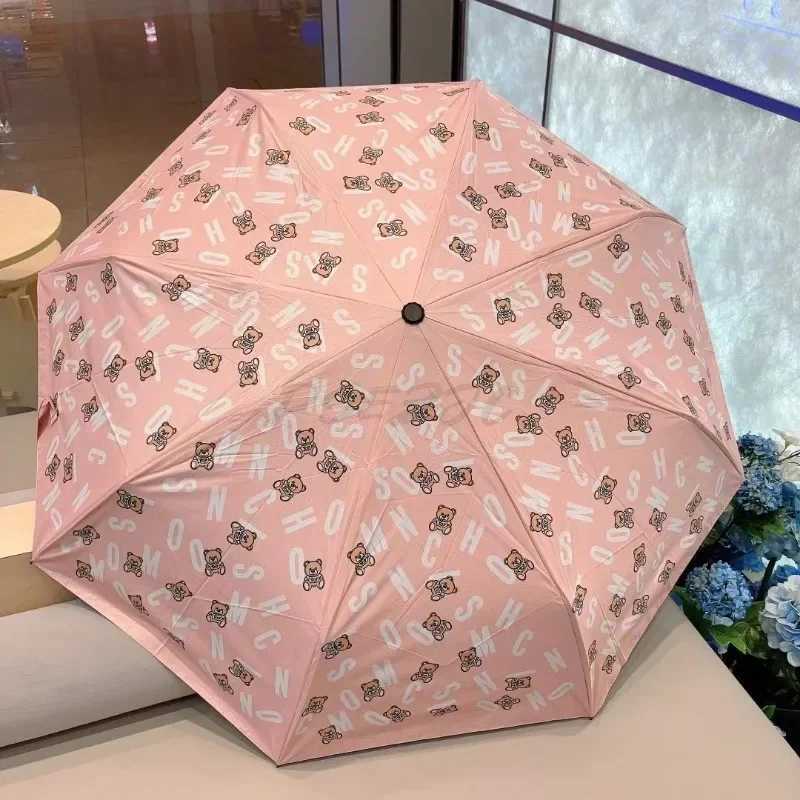 New Arrival New Creative Bear Umbrella Cartoon Printing Suitable for Warm Black Rubber Sunscreen and UV Protection Authentic Z241206