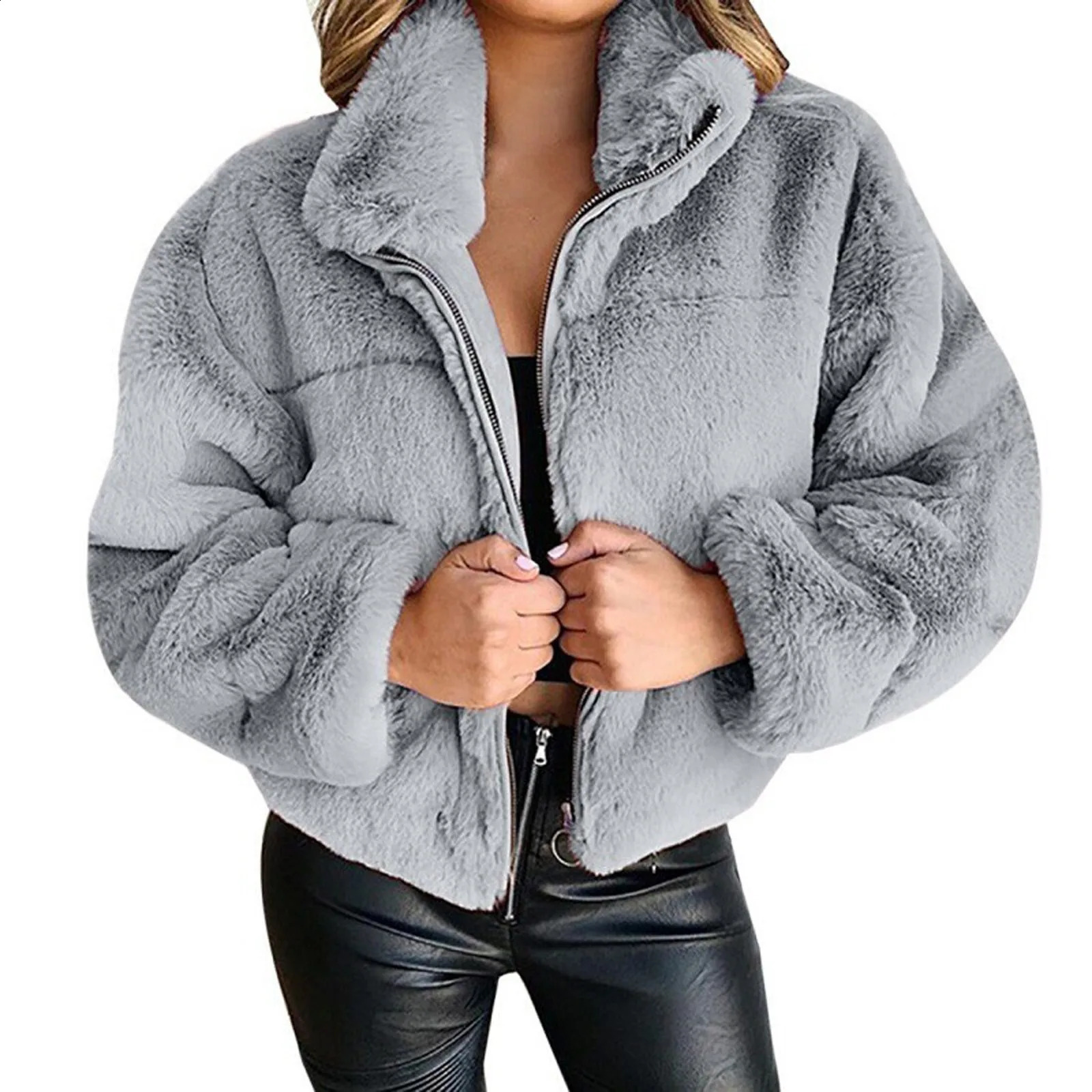 WomenS Rabbit Fur Plush Coat Thick Warm Jacket Premium DoubleSided Mink OuterwearS Winter Down 241205