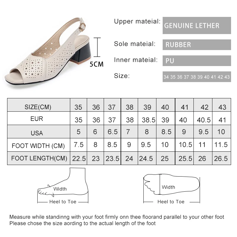 AIYUQI Sandals Women Summer Fishmouth Genuine Leather Women Sandals Block Heel Large Size Middle-aged Mom's Sandals