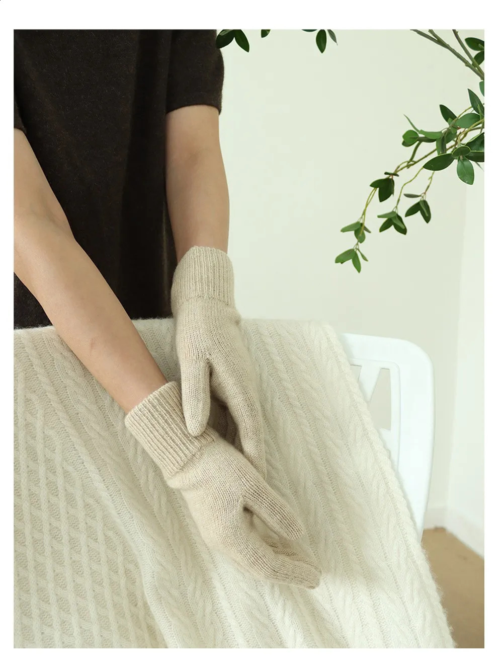 Naizaiga 100 cashmere plain weave gray black solid winter warm womens gloves ASKM73 241206