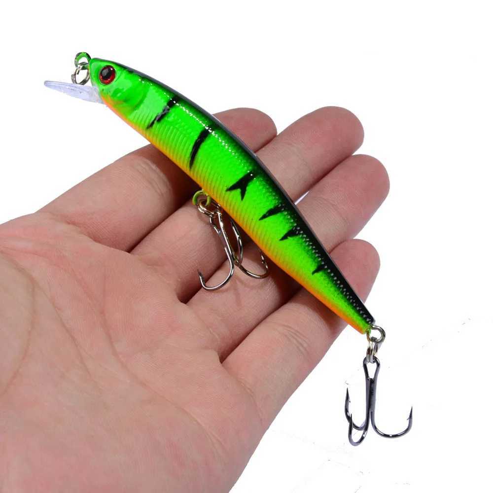 1 Pcs/lot Fishing Lure 3D Eyes Floating Minnow Aritificial Laser Wobbrs 9.5cm 8g Crank Bait Hard Plastic Fishing Tack PescaXJ241128