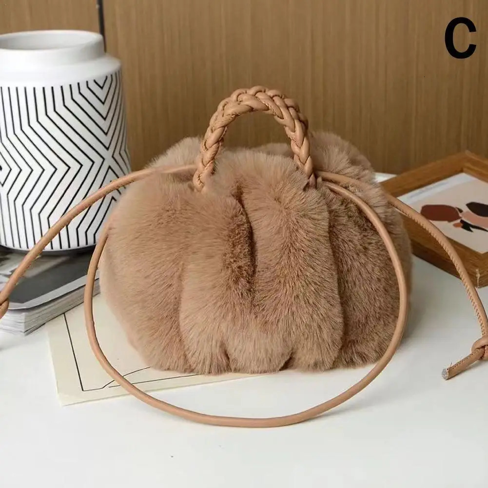 Korean Style INS Plush Cloud Bag Autumn Winter Handbag Women Solid Color Furry Kawaii Japanese Cotton Drawstring Shoulder Bag 241206