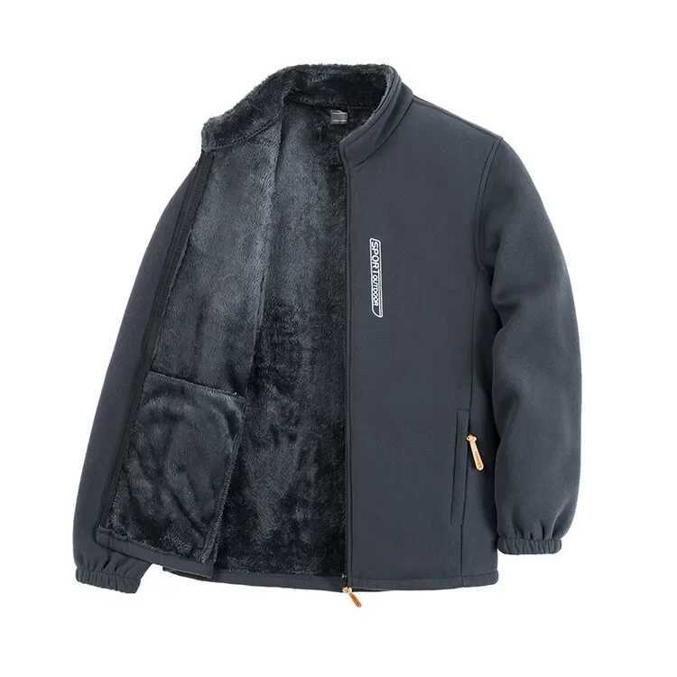 Winter Mens Double-sided Velvet Casual Jacket with Zipper Stand Collar and Velvet Warm JacketXJ241206