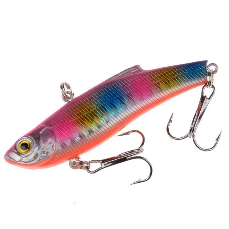 1PCS 70mm 18g Japanese Winter Ice Sea Fishing Lure VIB Bait The Swivel Diving Jig Wing Wobbr Pesca Crank Lures SwimbaitXJ241128