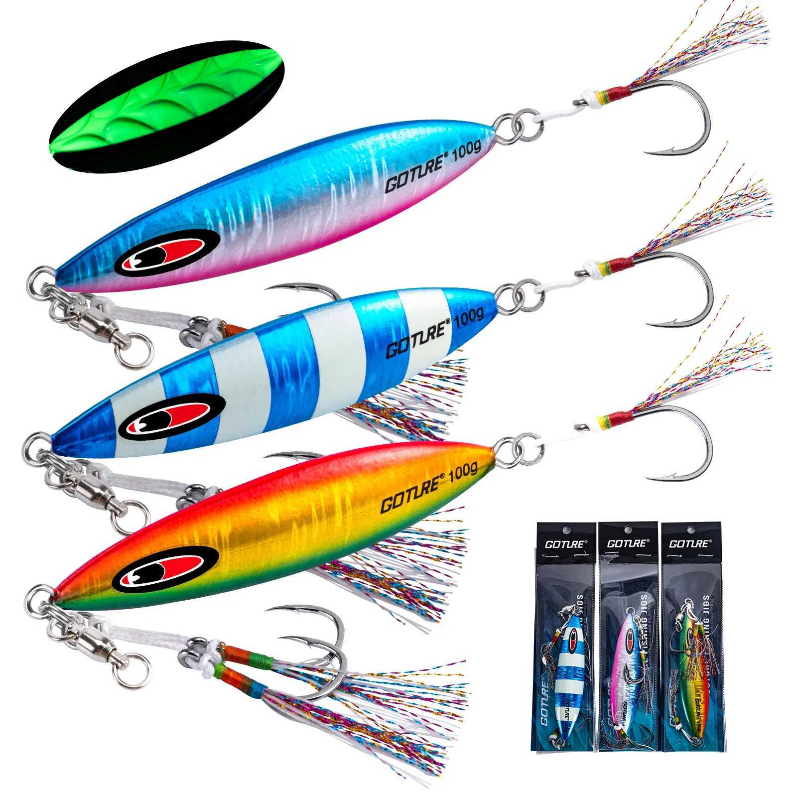 Goture Luminous fect SlowFast Jigging Fishing Lure 80g 100g 200g 250g Saltwater Lures With High Caon Steel Sharp FishhookXJ241128