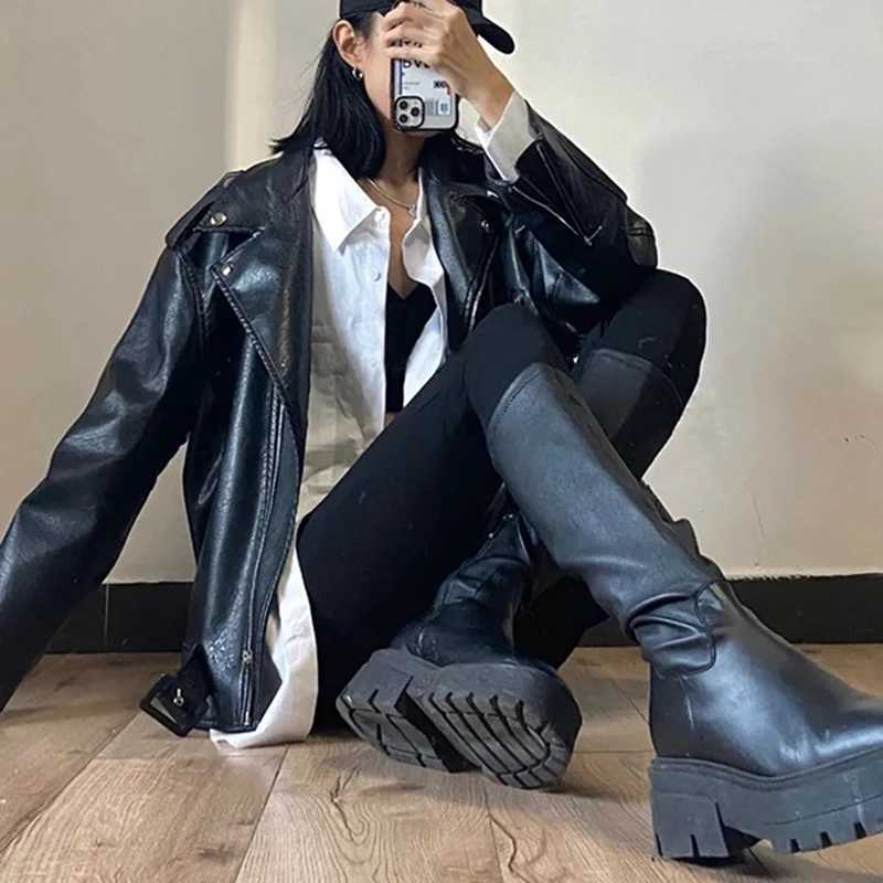 High Quality Ladies Fi knee boots high H-thin high autumn warm thick sole elastic boots high rider boots Botas De Mujer T241206