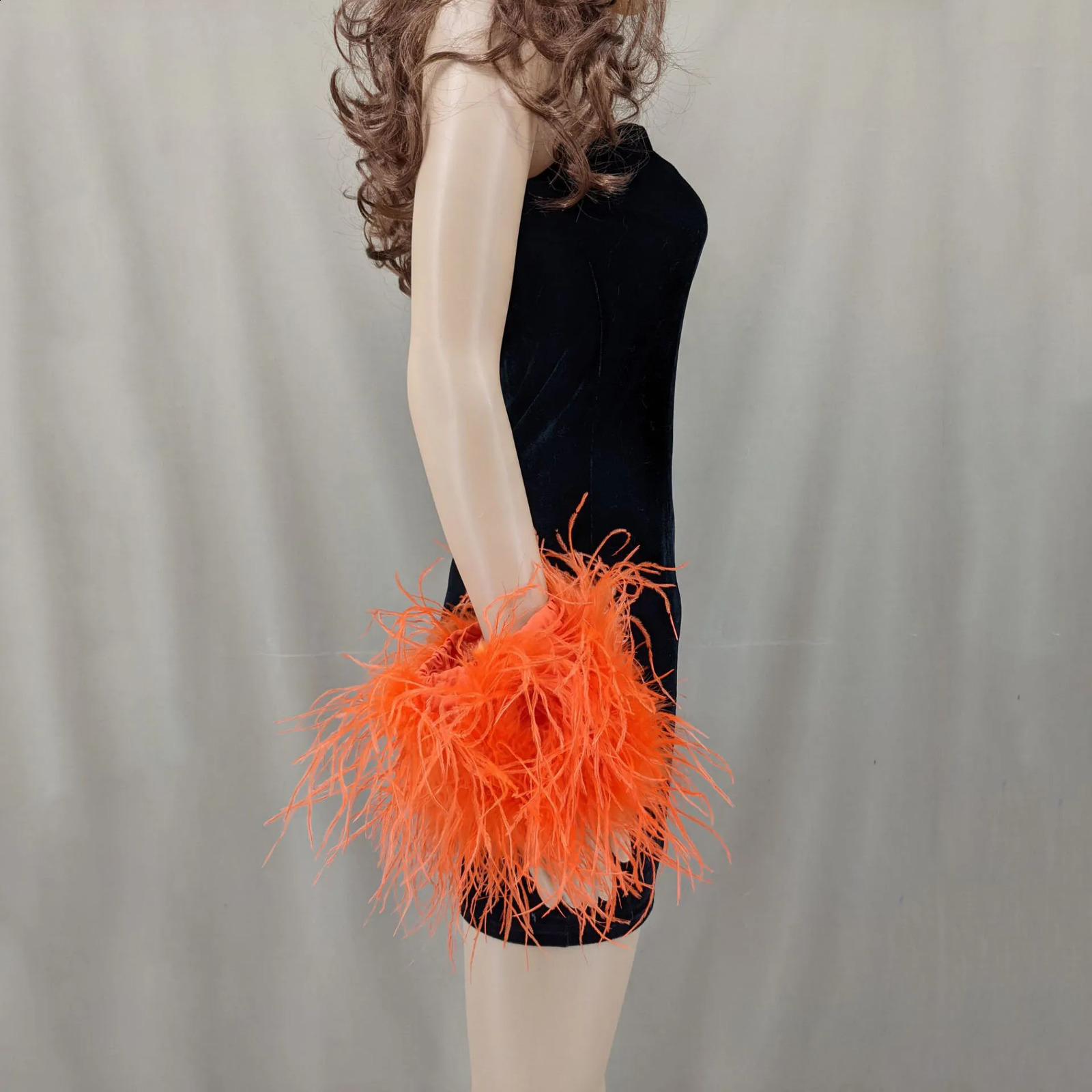 Womens Natural Ostrich Feather 1 Pair Arm Sleeve Wrist Cuff Warm Party Bridal Concert Fur 230401 241206