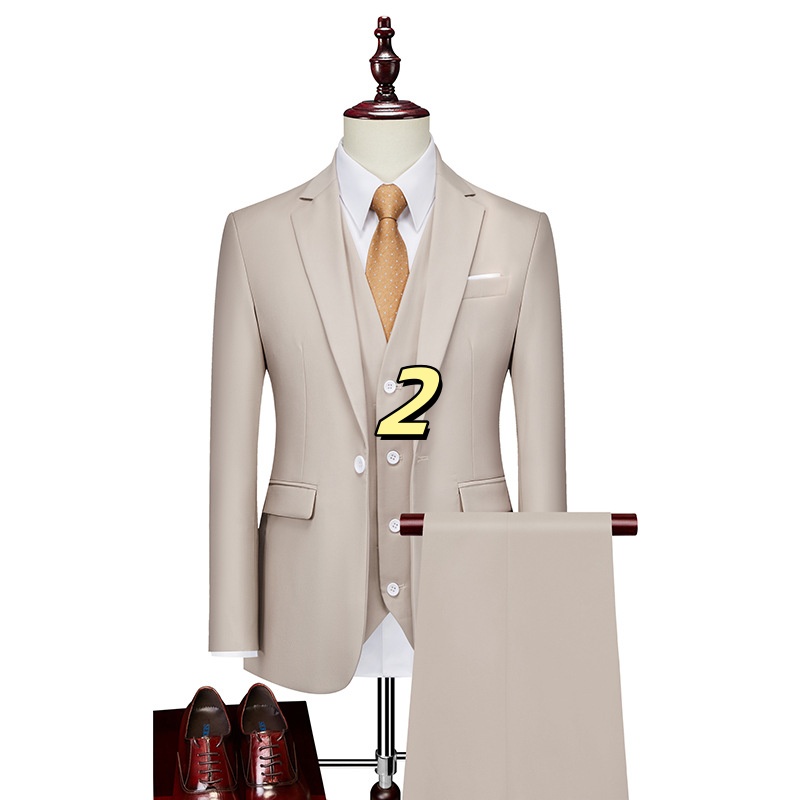 3129 New full suit men's handsome thin dress groom wedding
