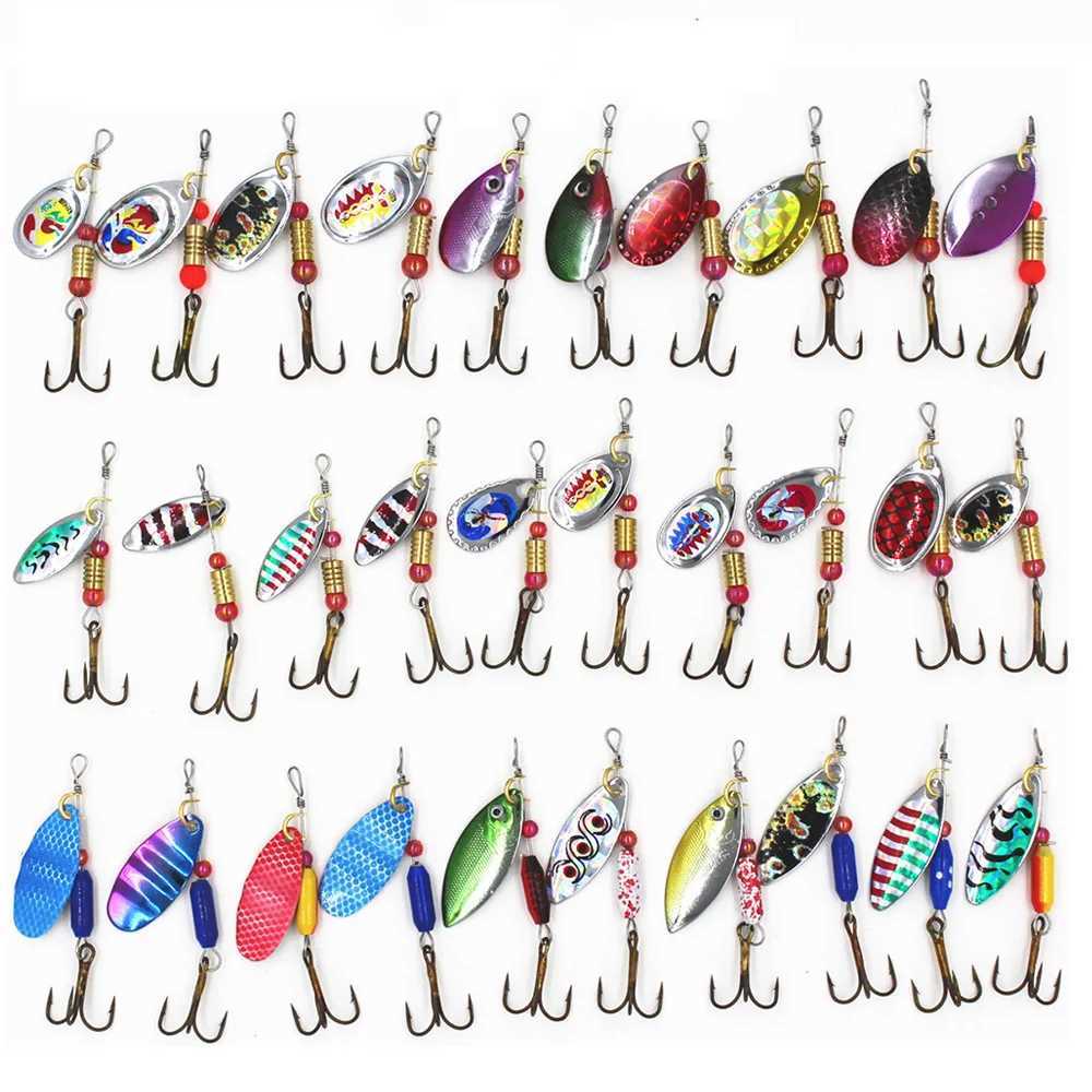 ZE 30pcs Spinner Fishing Lure Kit Metal Sequin Spoon Hard Bait Fishing Wobbrs Set Fishing Tack Isca Atificial Lure PescaXJ241128