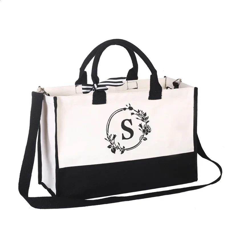 Customized Bag Large Capacity Womens Handbag Print Letter y Personal Bags Canvas Cotton Linen unique Bolas 241204