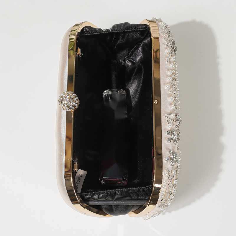 Clutch Bag Handmade Embroidered Banquet Bag with New Diamond Inlaid Pearl Dress Cocktail Party Light Luxury Bag 240920