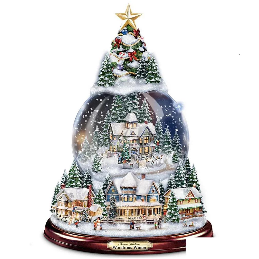 Christmas window stickers Favors Event Christmas Tree Rotating Sculpture Train Decorations Paste Window Stickers Winter Room Home Decor free shipping