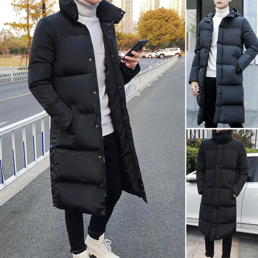 Winter Mens Jackets Hooded Thicken Plus Long Parkas Padded Coats Padding Mans Clothing Male Jacket Men 241205