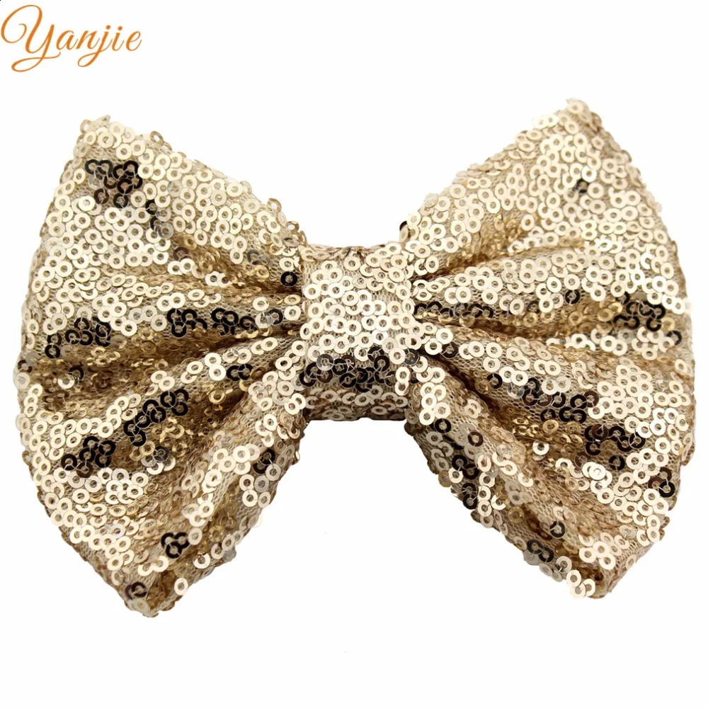 YANJIE 25 pieces/batch 5 sparkling sequin hair bow bucket chic messy DIY girl hair clip female hair clip rainbow 241205