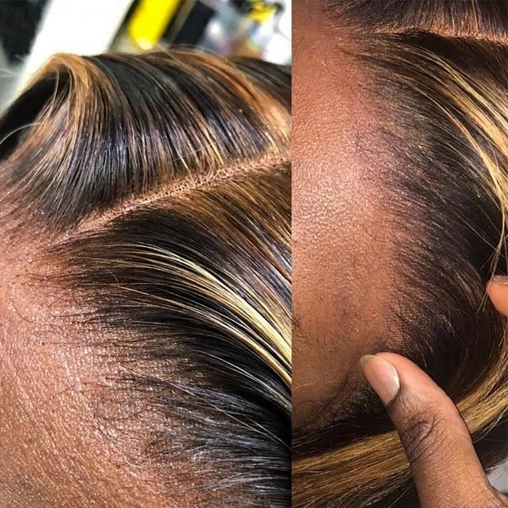 Highlight Deep Short 4/27 Color Curly 13X4 Front Brazilian 100% Human Hair Water Wave Lace Frontal Bob Wig