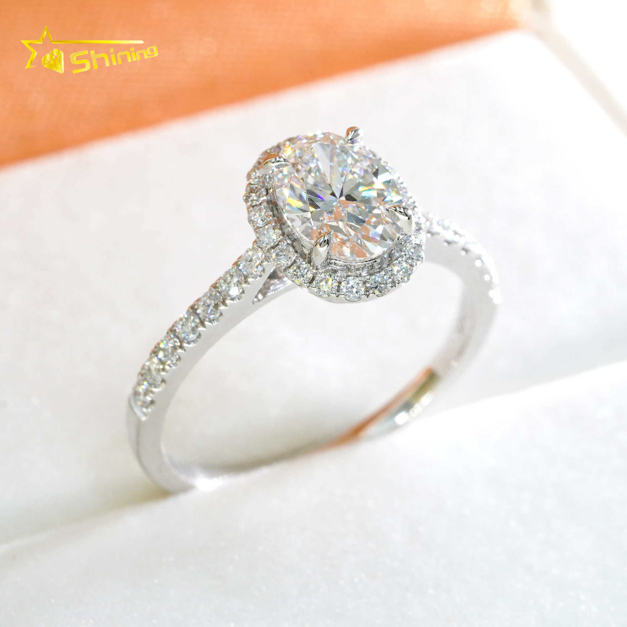 Fine Jewelry 14K Solid White Gold 1.01CT Oval Cut E VVS2 IGI Lab Grown Diamonds Engagement Rings In Stock with Certificate