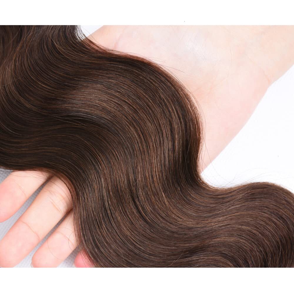 Brazilian Body Wave 3 Bundles Light Color #4 Unprocessed Virgin Brown Human Hair Weave